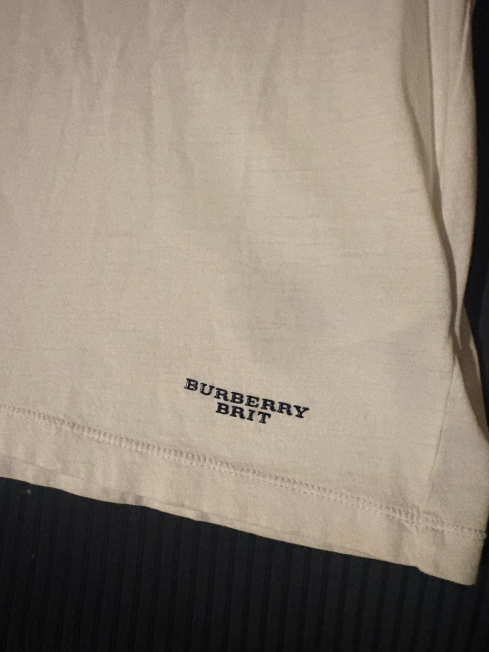 Burberry Cream Short Sleeve Tee with Black Car Graphic - Picture 3 of 6